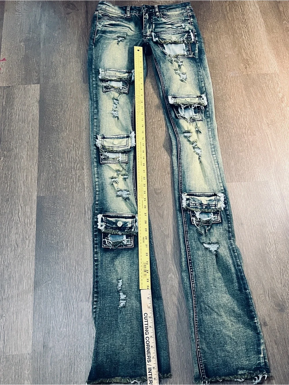 Rockstar Original Blue Distressed Stacked Jeans (RSM225) (W30)